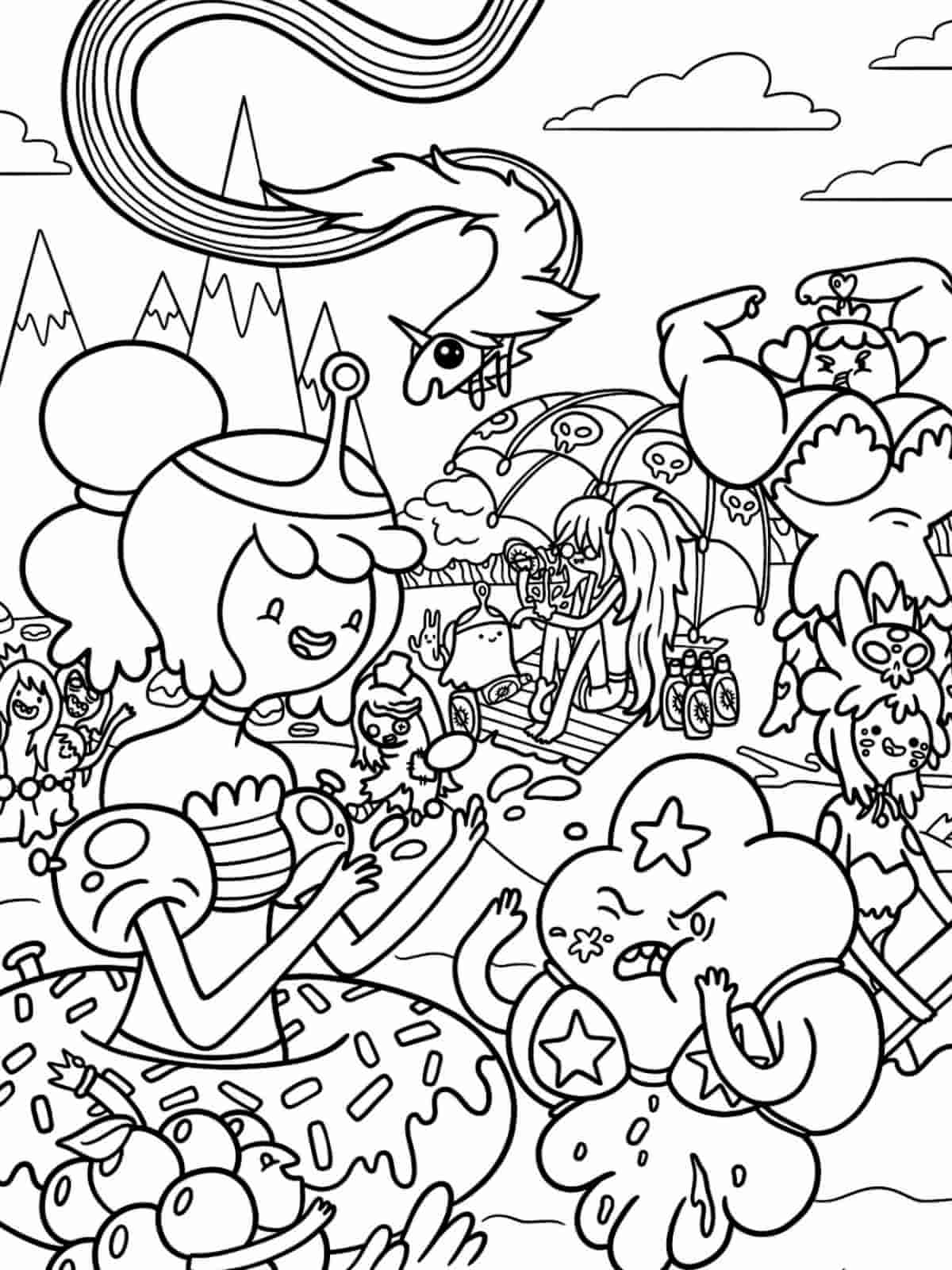 Adventure Time Dance Party Coloring Pages