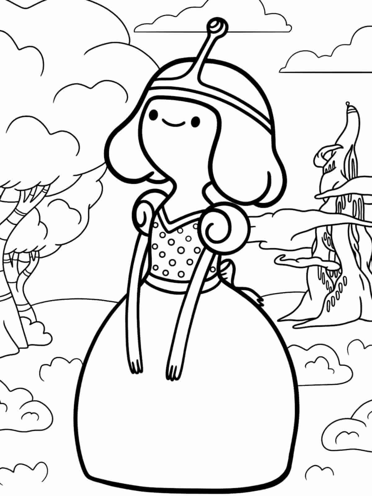 Adventure Time Finn And Flame Princess Coloring Pages