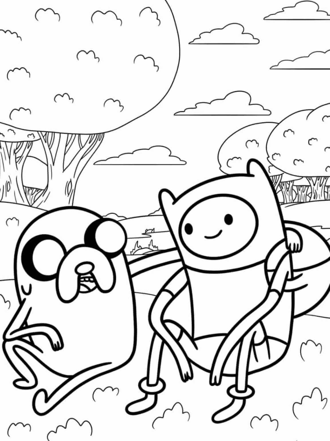 Free PDF Adventure Time Coloring Pages 🎨🗺️ - Coloringpagesforkids.net