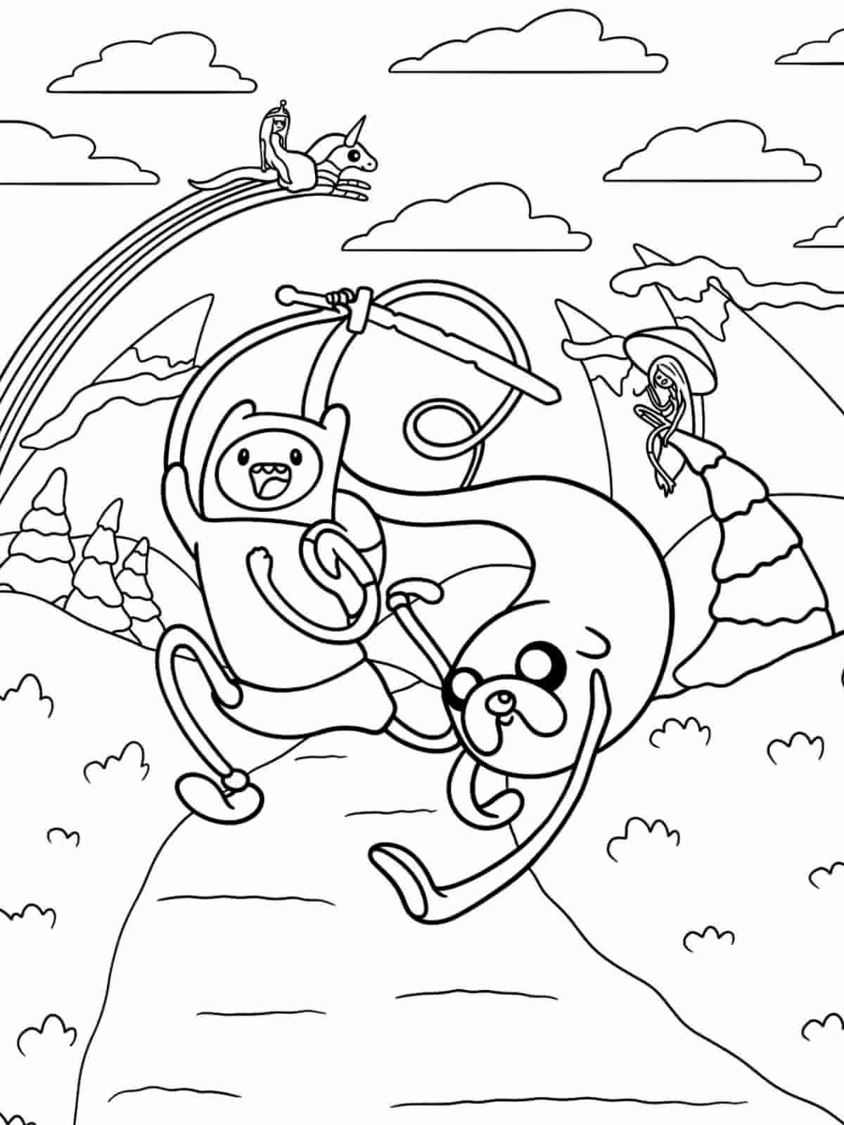 Adventure Time Rainicorn Coloring Pages