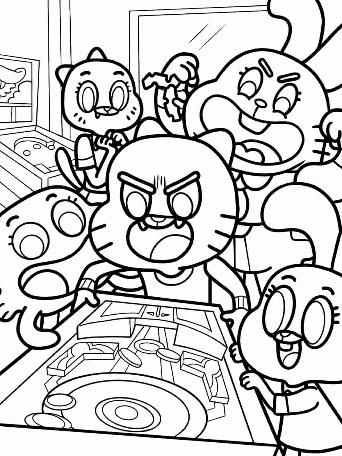 Amazing World Of Gumball Family Coloring Pages