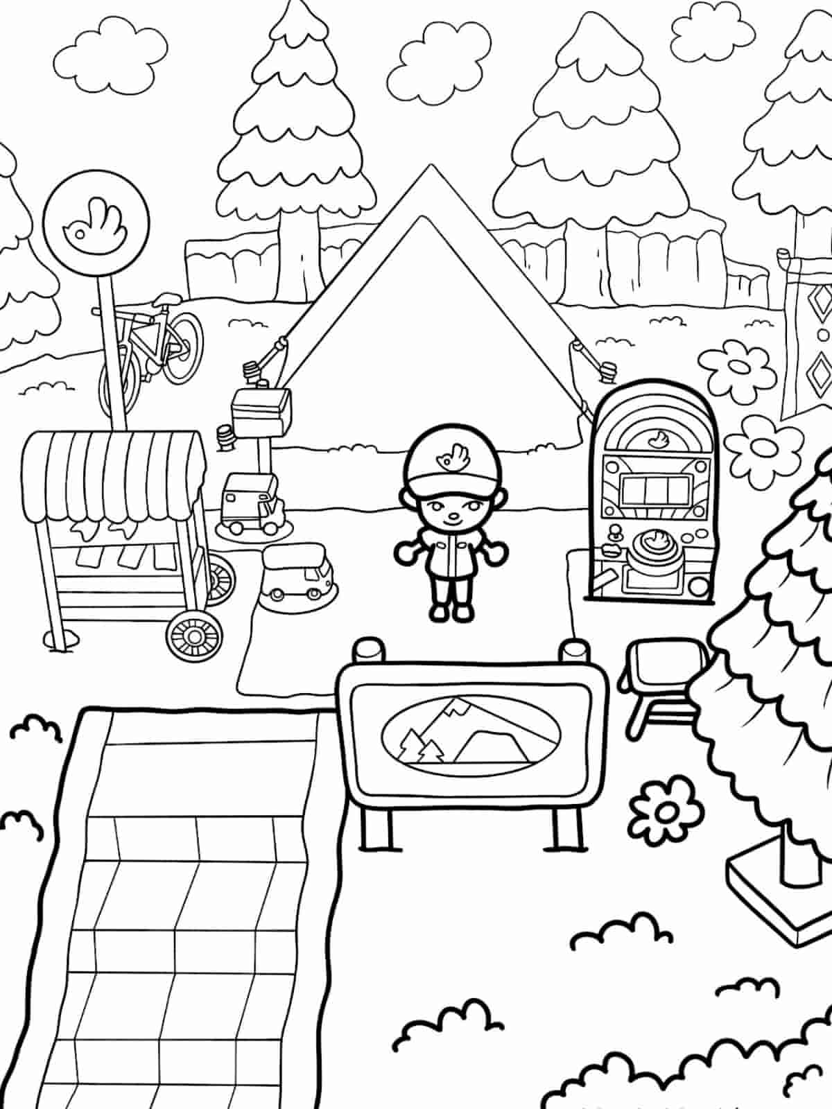 Animal Crossing Bug Catching Coloring Pages