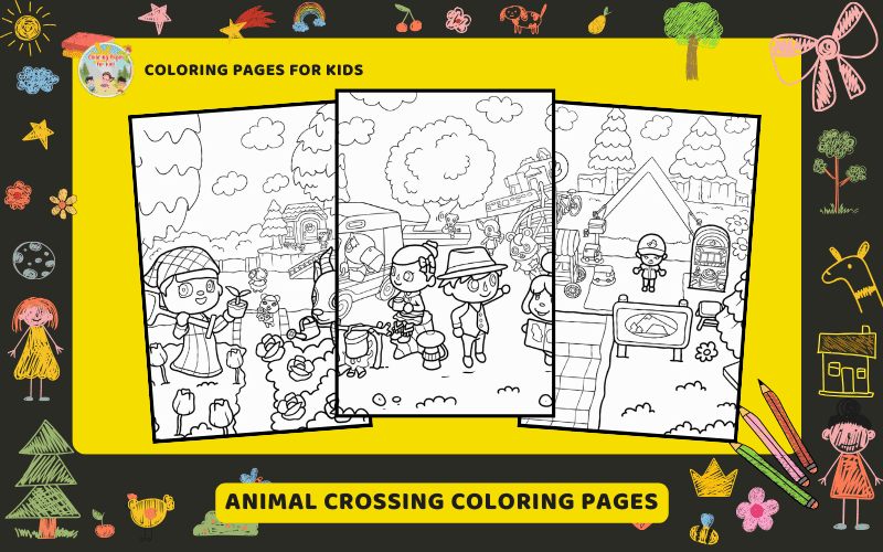 Animal Crossing Coloring Pages Featured Image