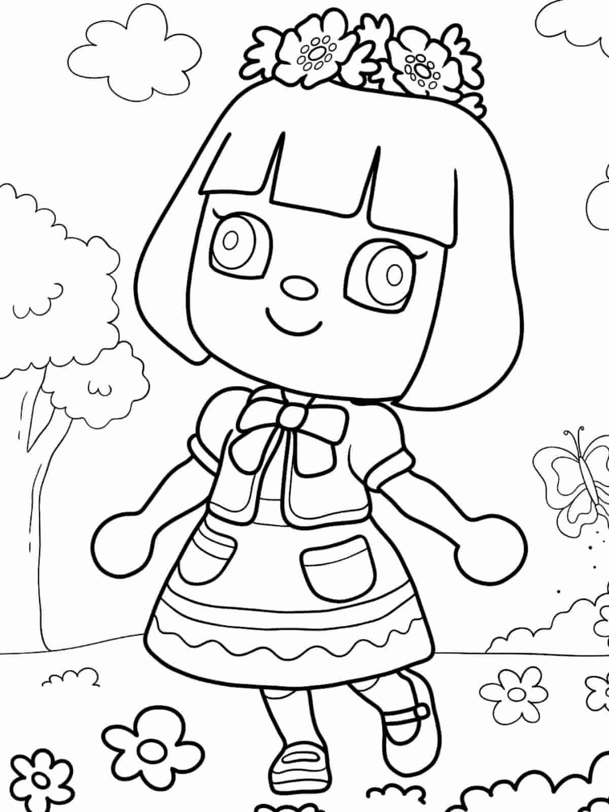 Animal Crossing Fishing Coloring Pages