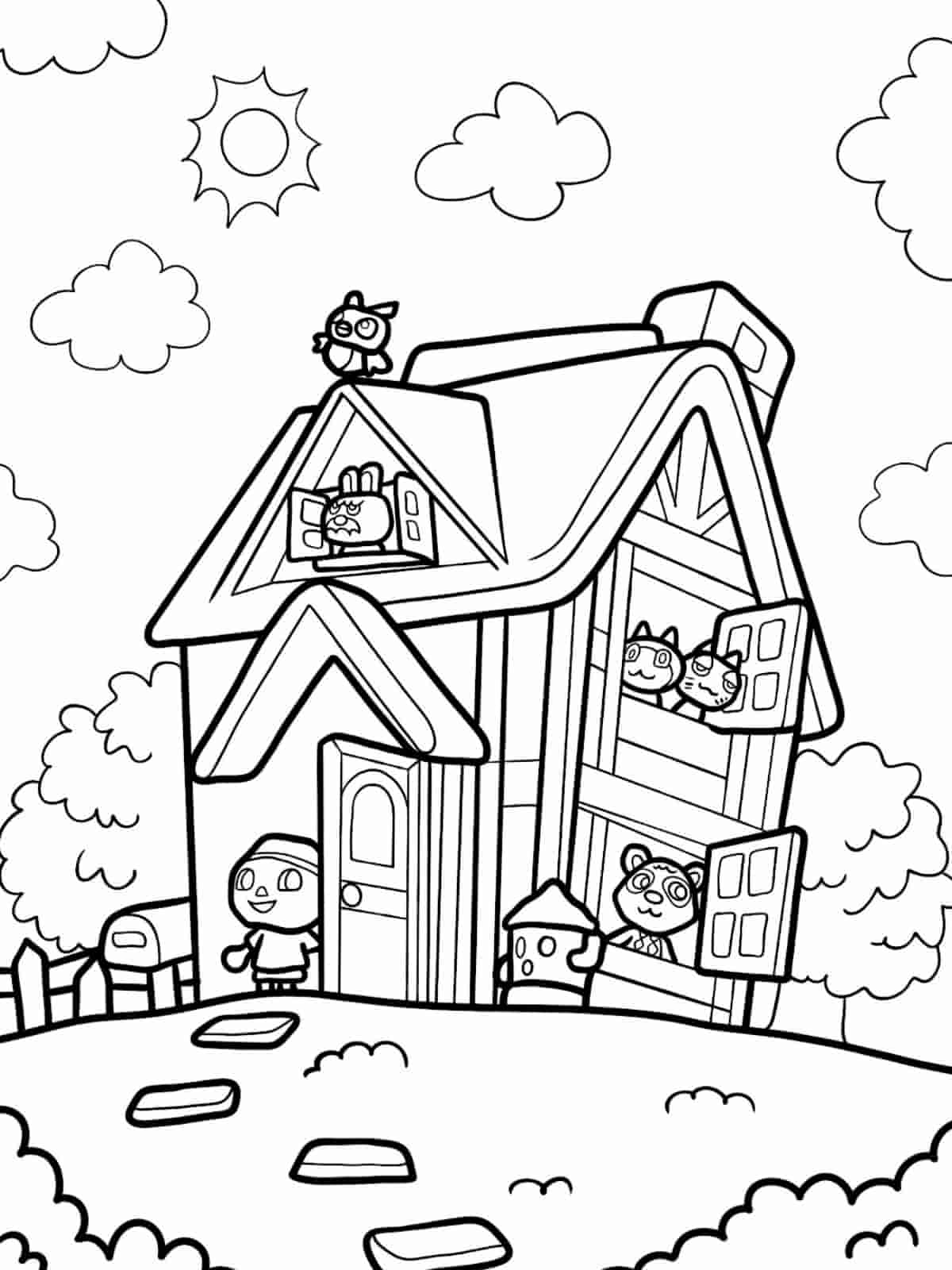 Animal Crossing Friendship Coloring Pages