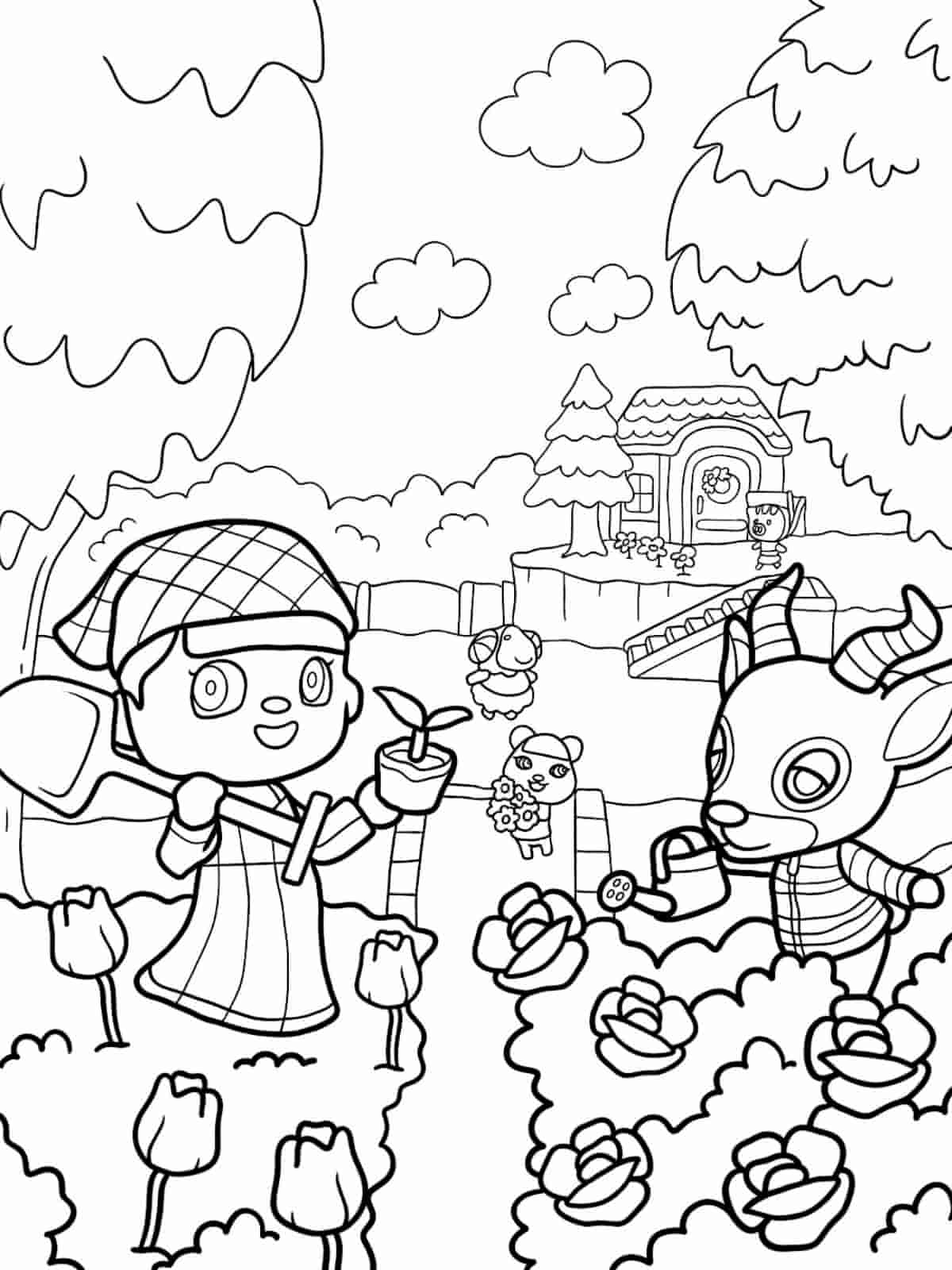 Animal Crossing Happy Home Coloring Pages