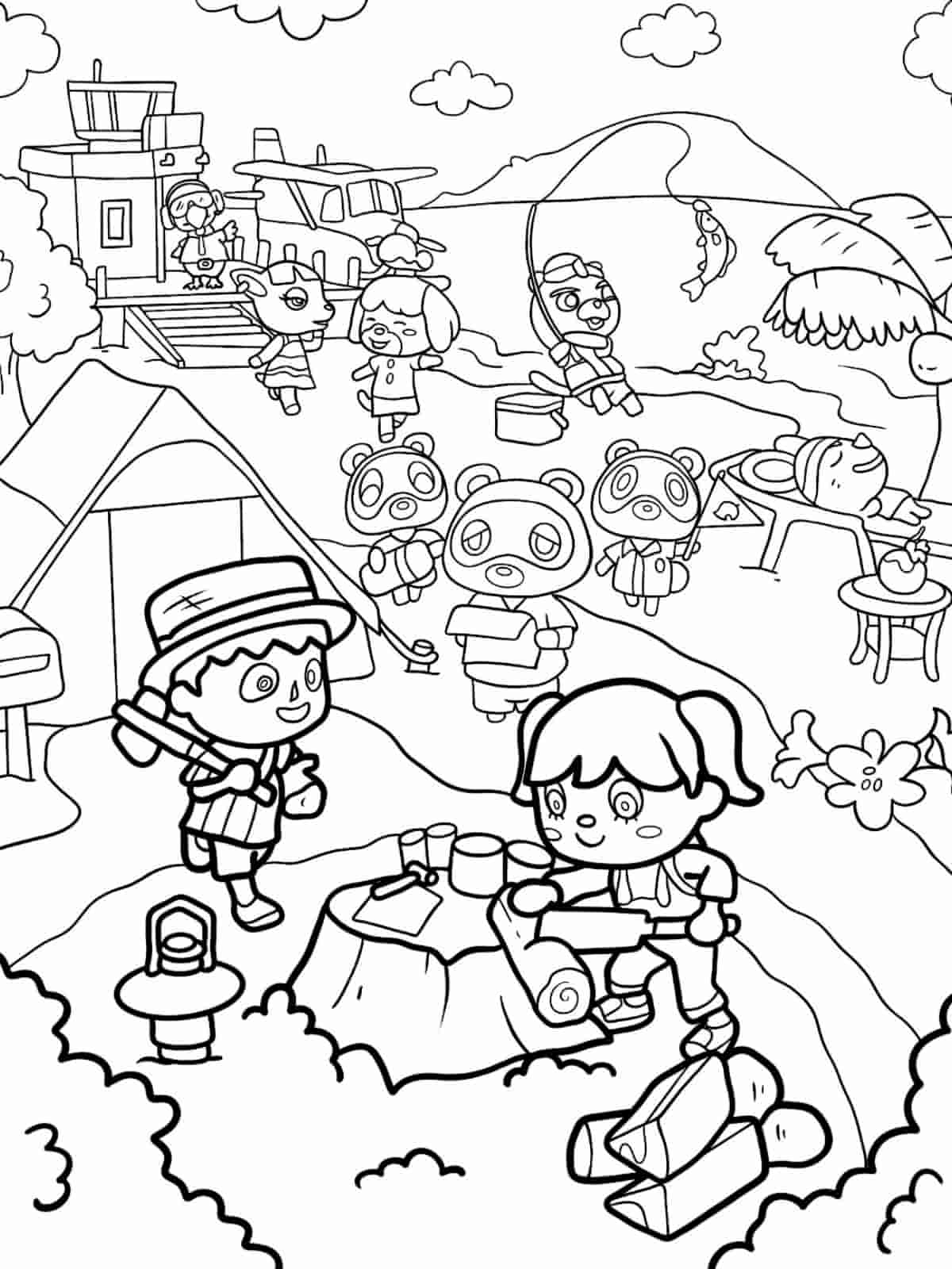 Animal Crossing Museum Coloring Pages