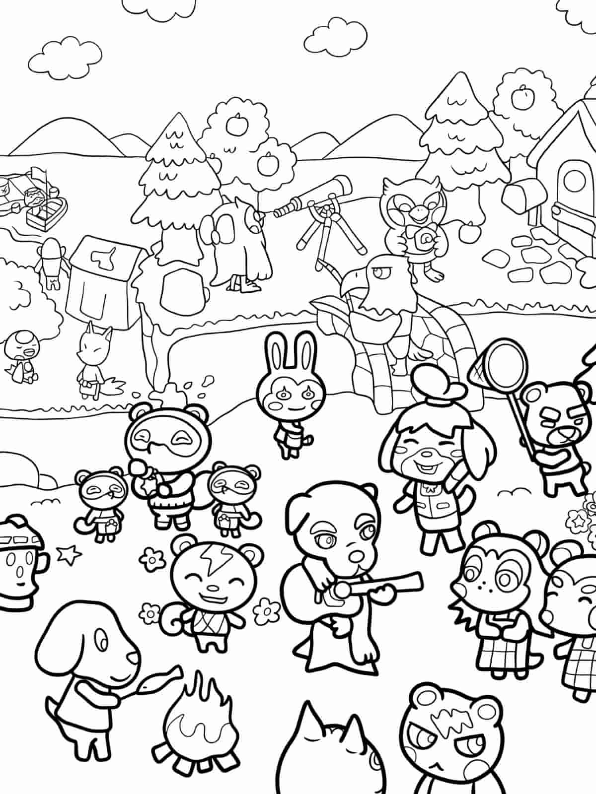 Animal Crossing Outdoor Adventure Coloring Pages