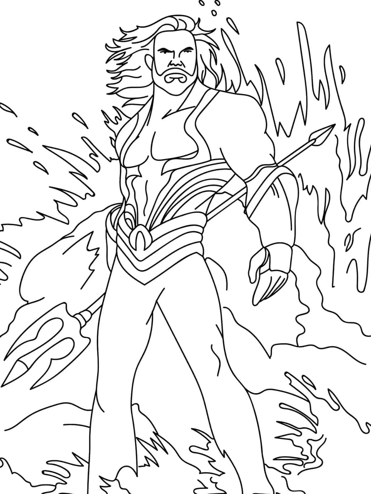 Aquaman Battle Scene Coloring Page