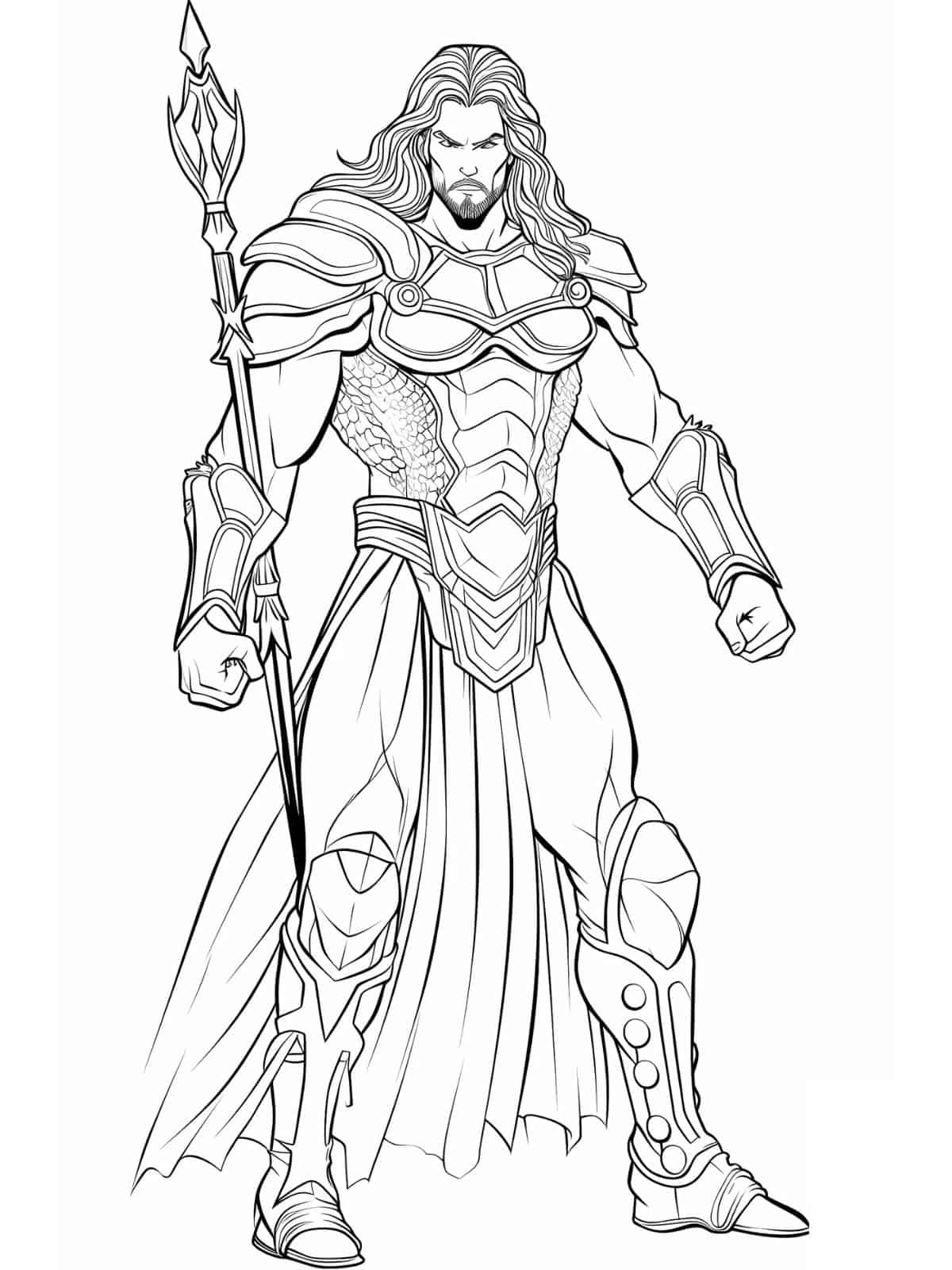 Aquaman Underwater Coloring Page