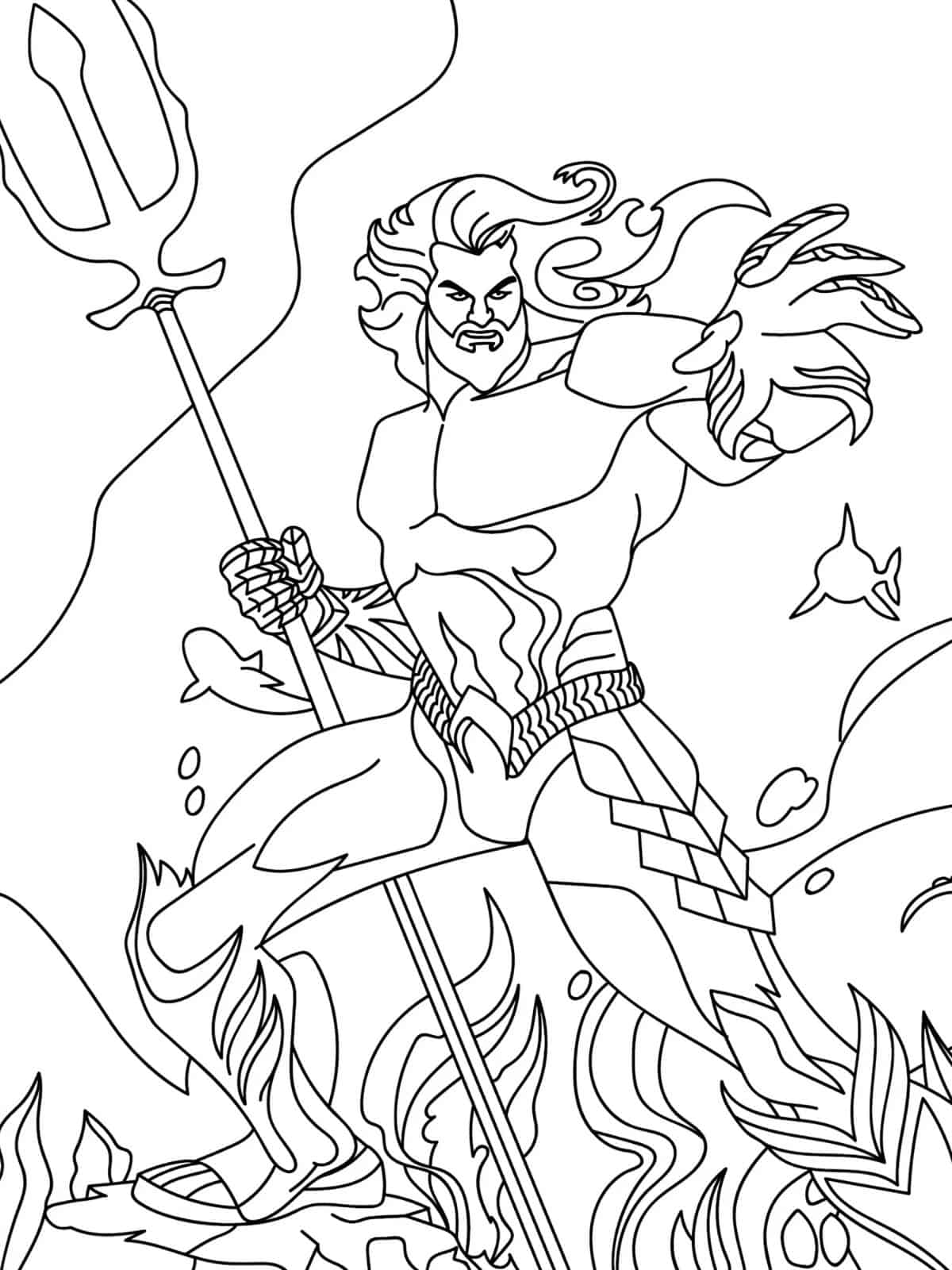 Aquaman Underwater Creature Coloring Pages