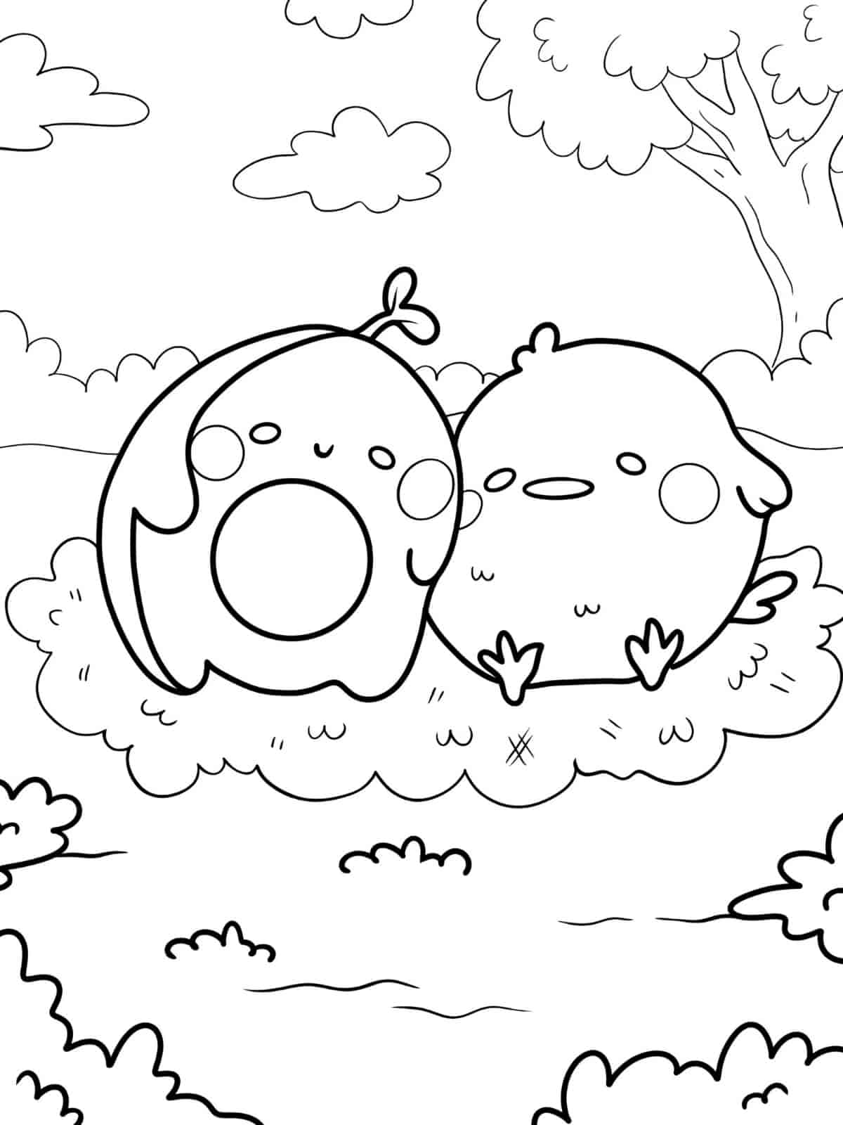 Avocado Coloring Pages Pdf