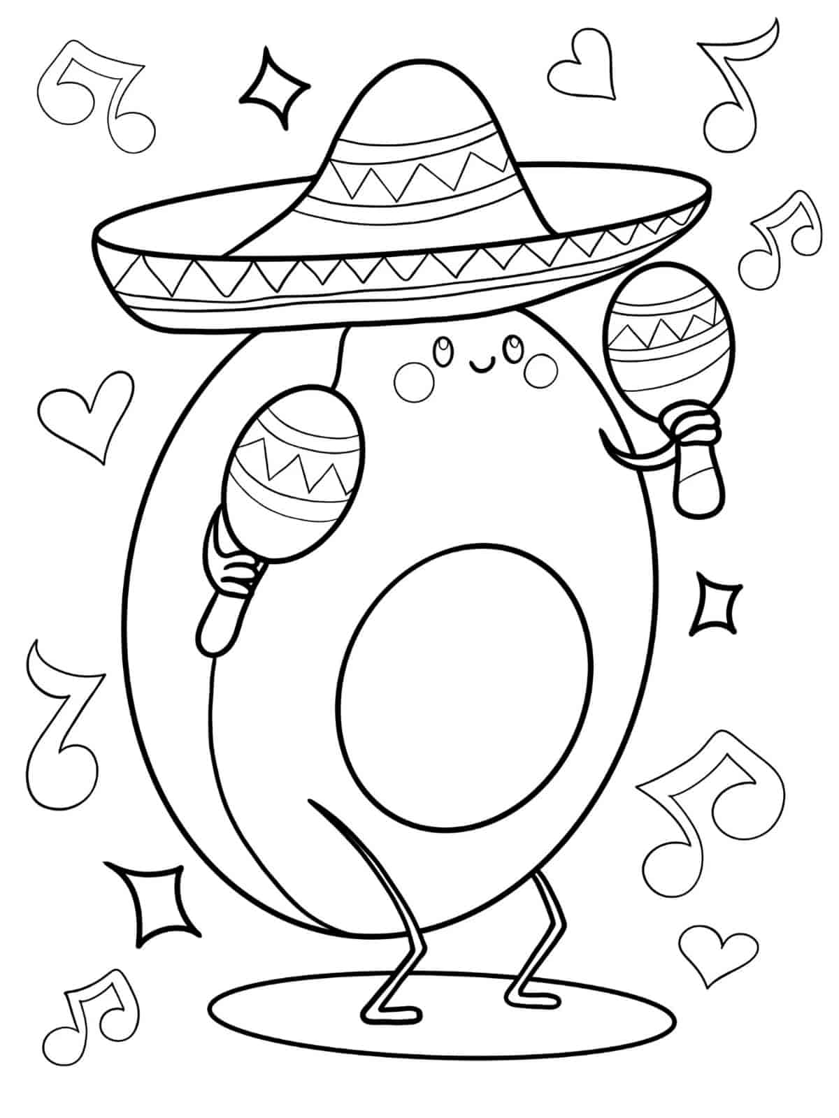 Avocado Family Coloring Pages