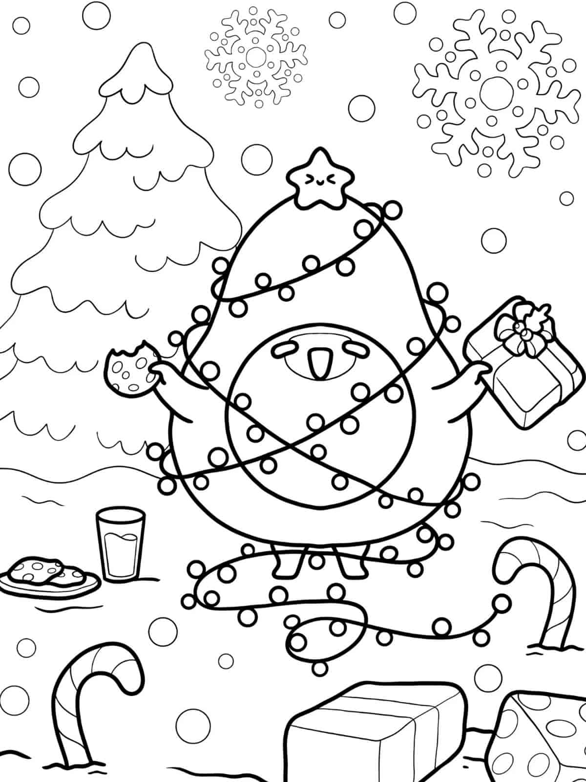 Avocado With Sunglasses Coloring Pages