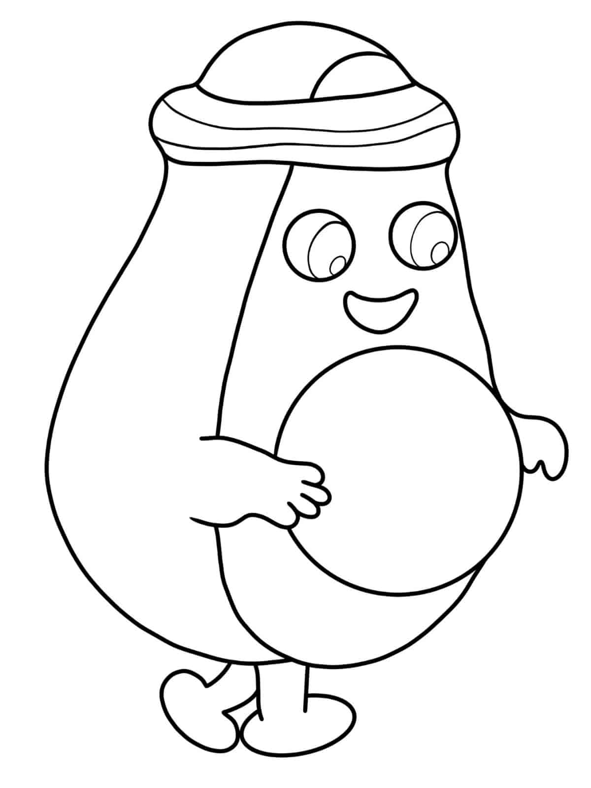 Baby Avocado Coloring Pages