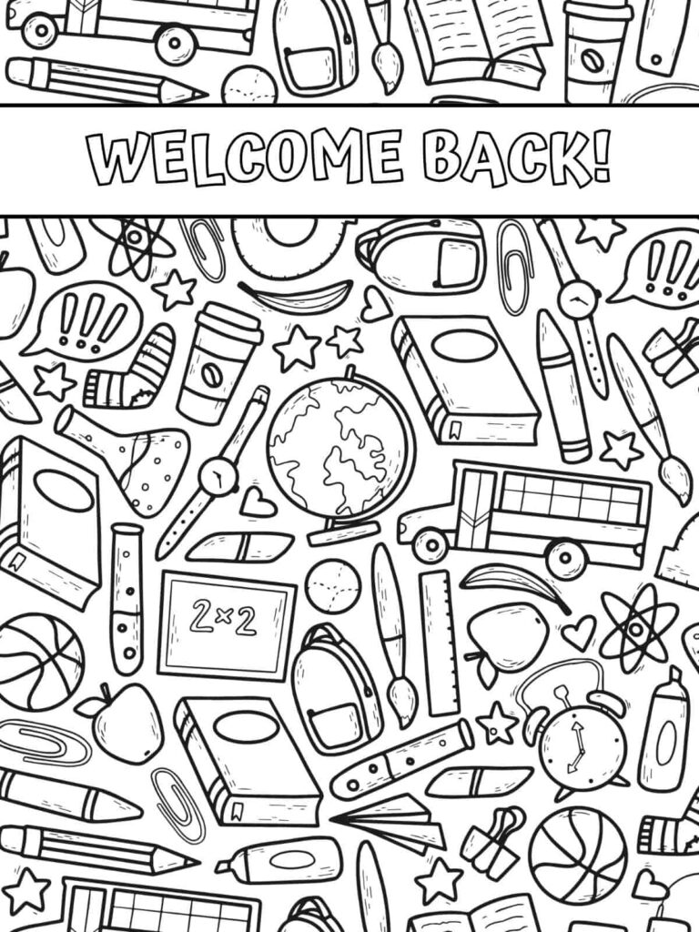 Start the School Year with 30 - Back To School Book Coloring Pages 768x1024