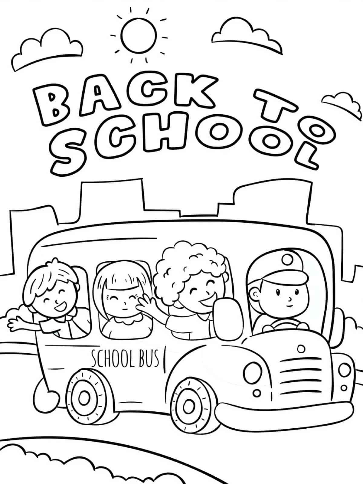 Back To School Bus Coloring Pages