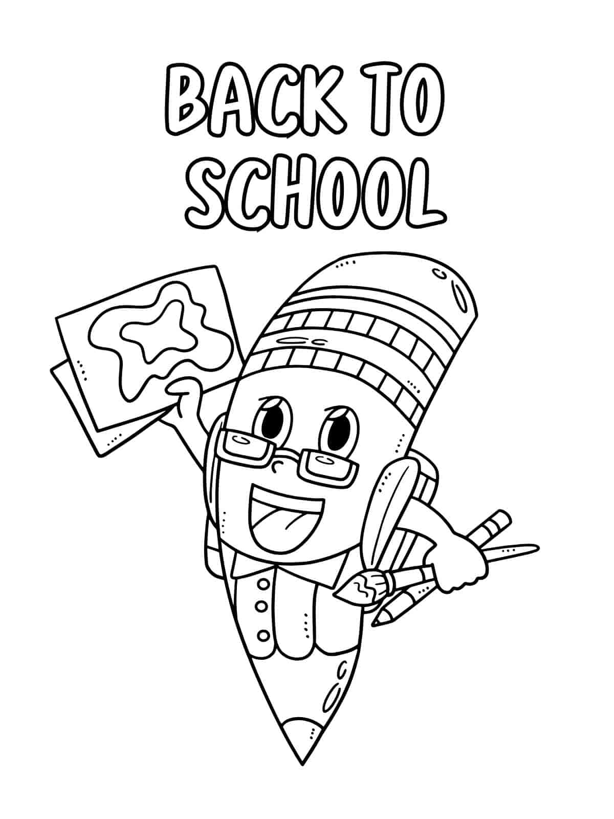 Back To School Excited Kids Coloring Pages