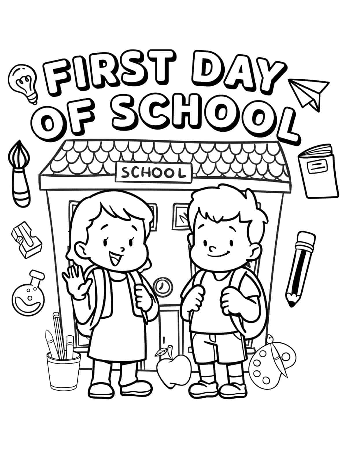 Back To School Friends Reuniting Coloring Pages