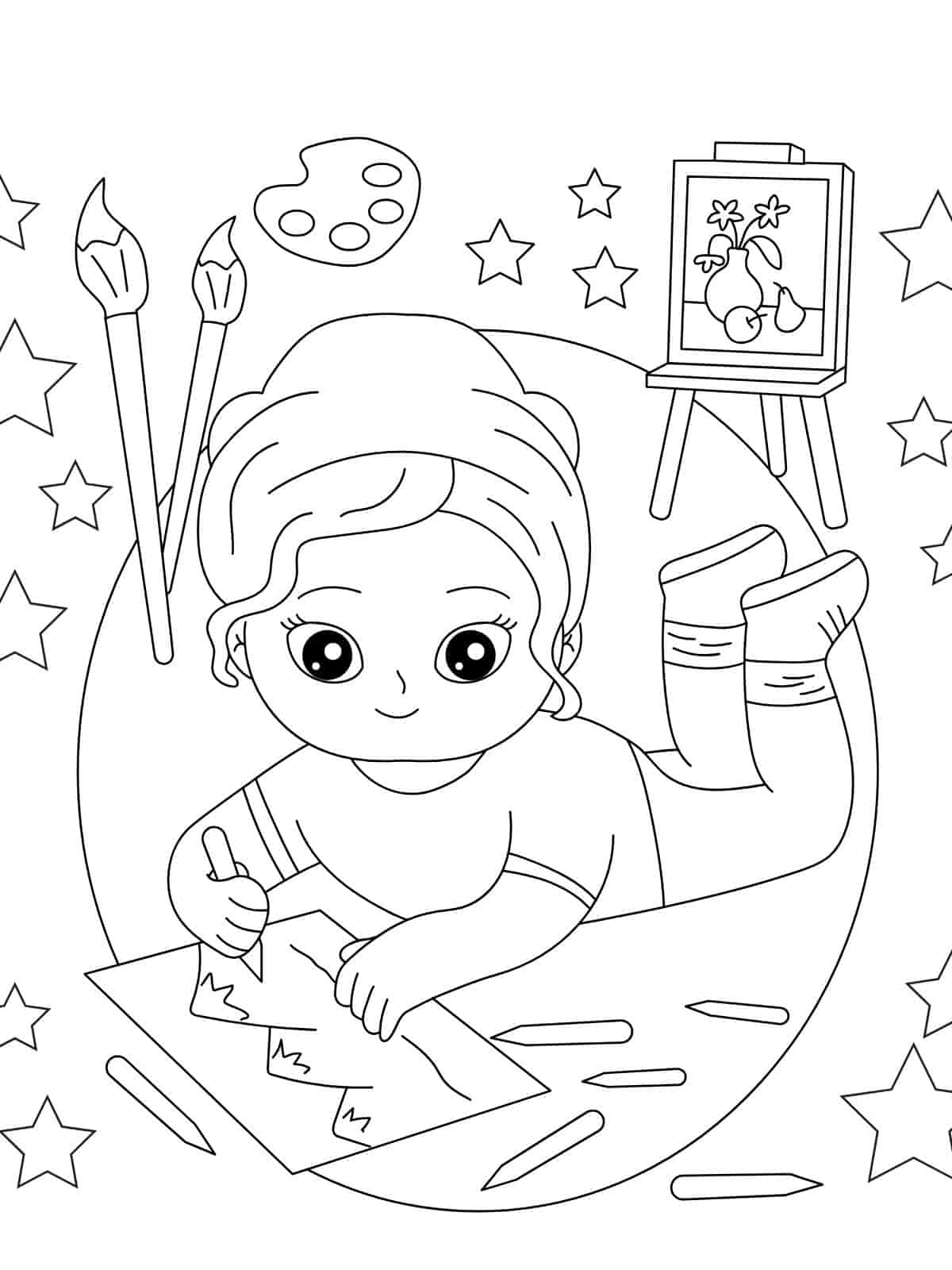 Back To School Glue Stick Coloring Pages