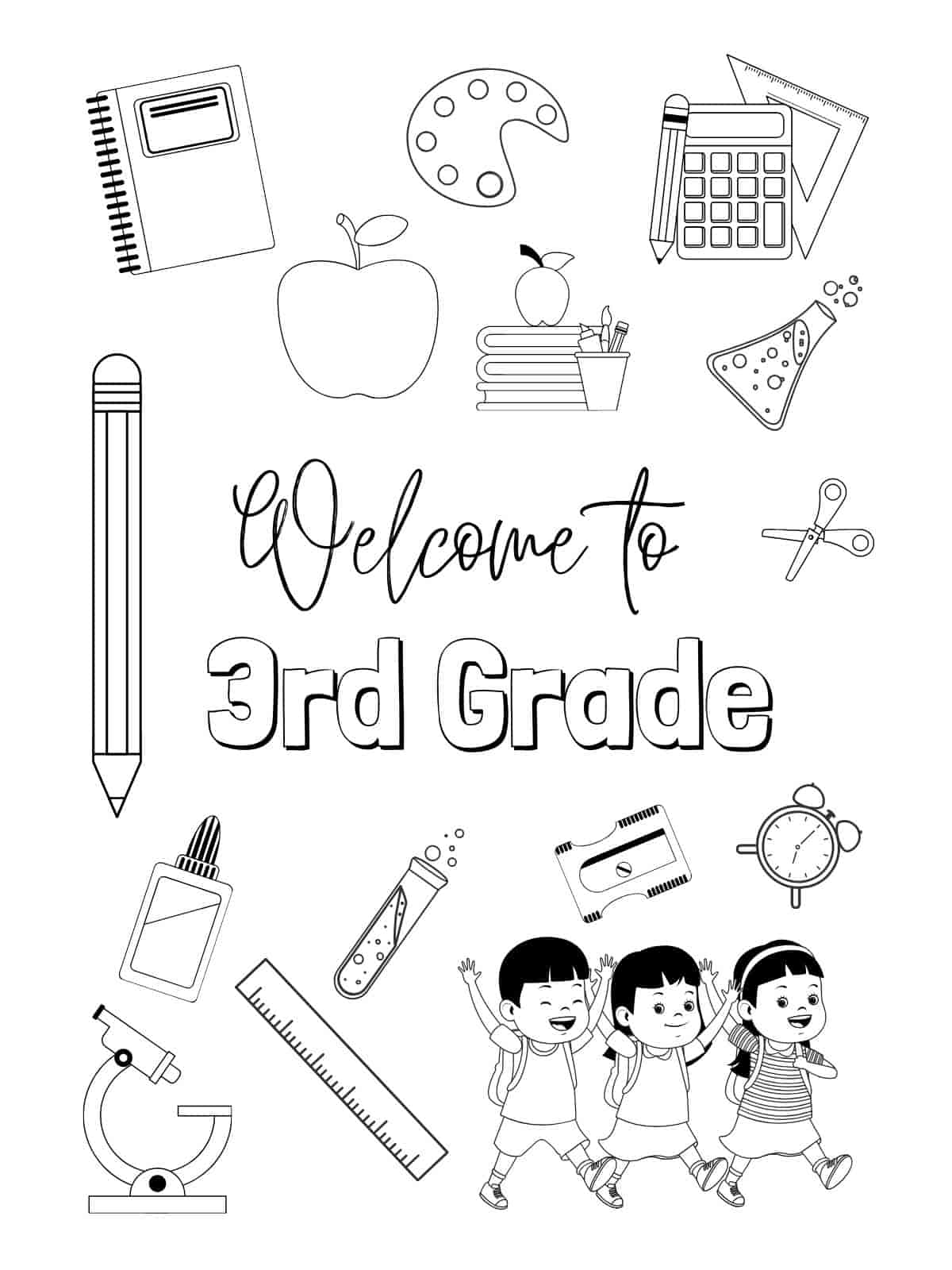 Back To School Glue Stick Coloring Pages