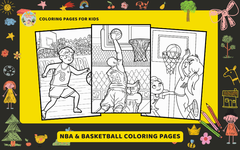 Basketball Coloring Pages Featured Image