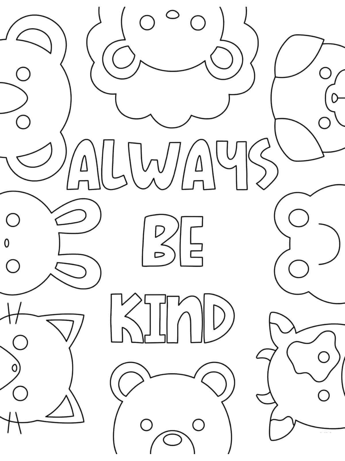 Be Kind Always Coloring Pages