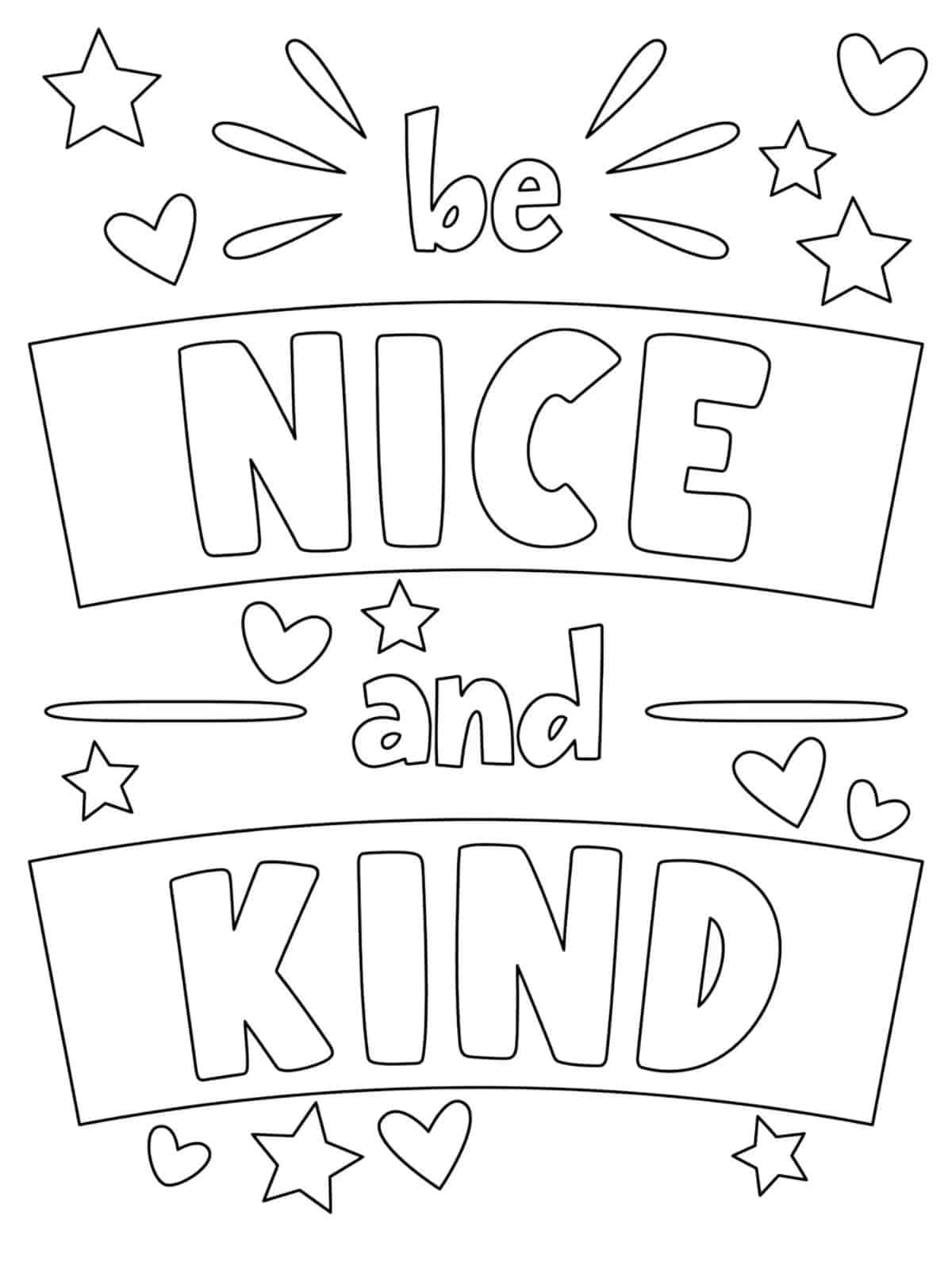 Be Kind And Nice Coloring Pages