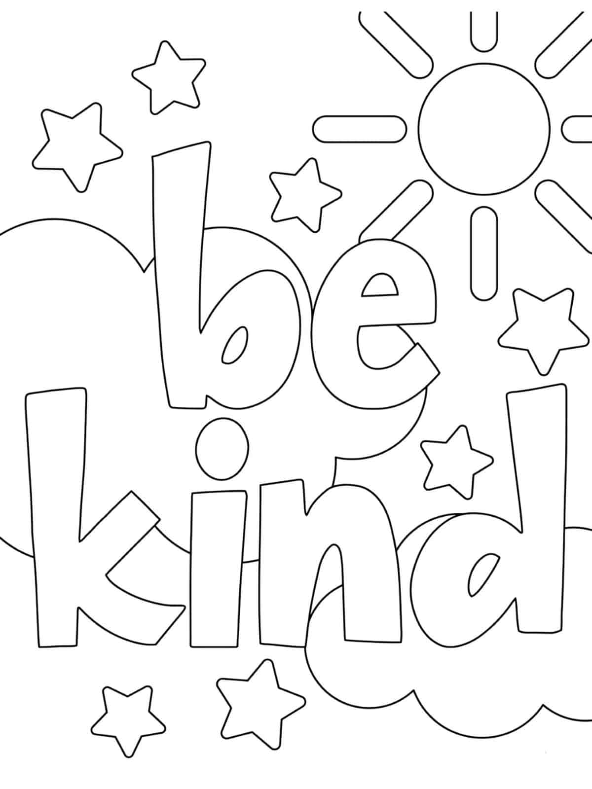 Be Kind Coloring Pages For Kids