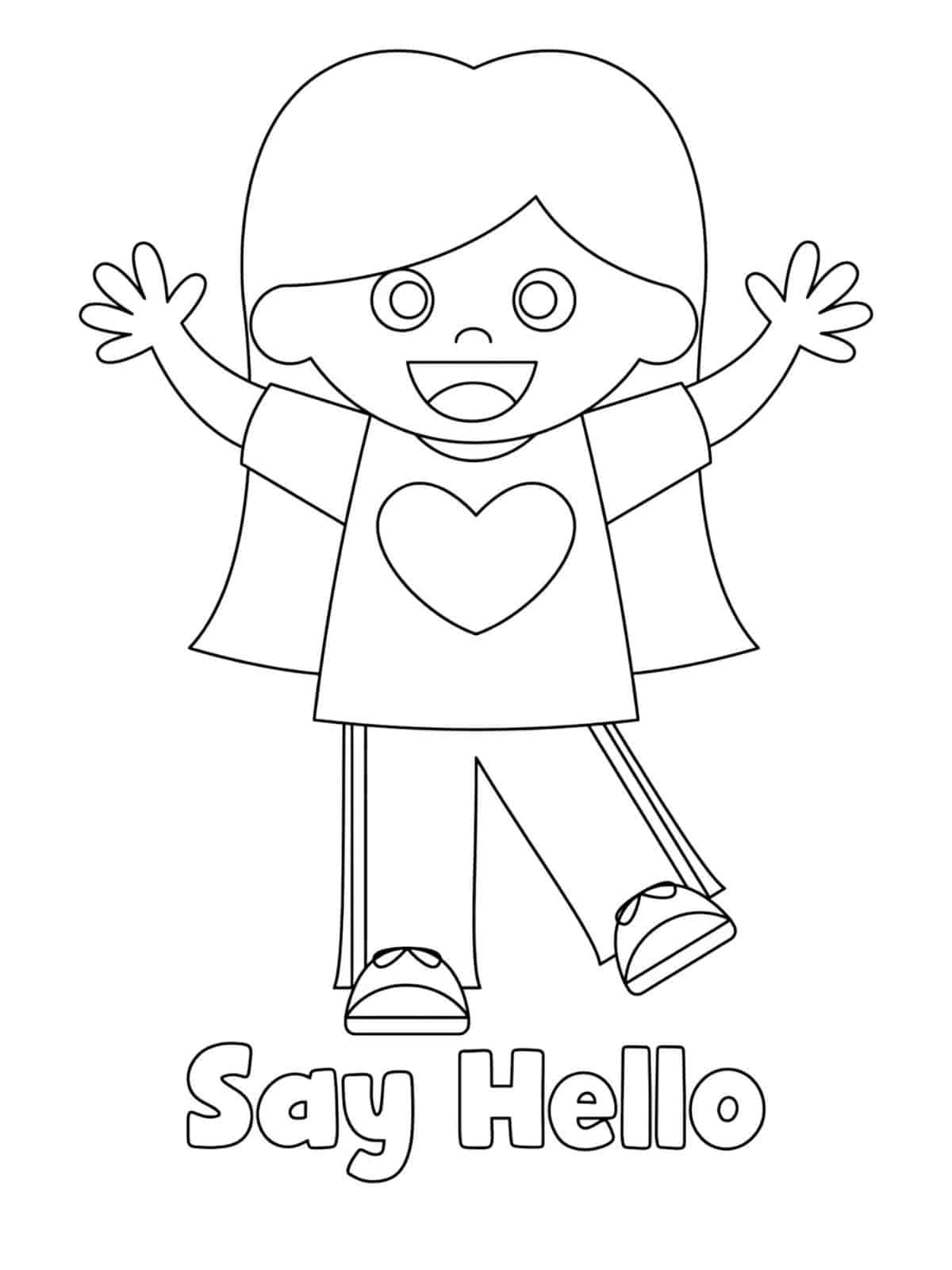 Be Kind Say Hello Coloring Pages