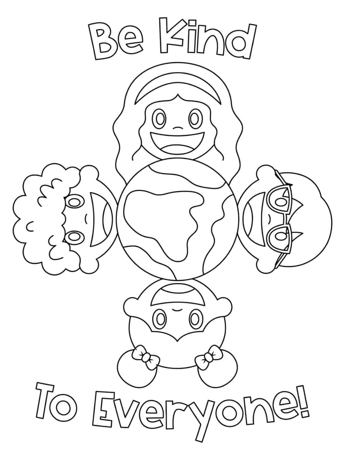 Be Kind To Everyone Coloring Pages