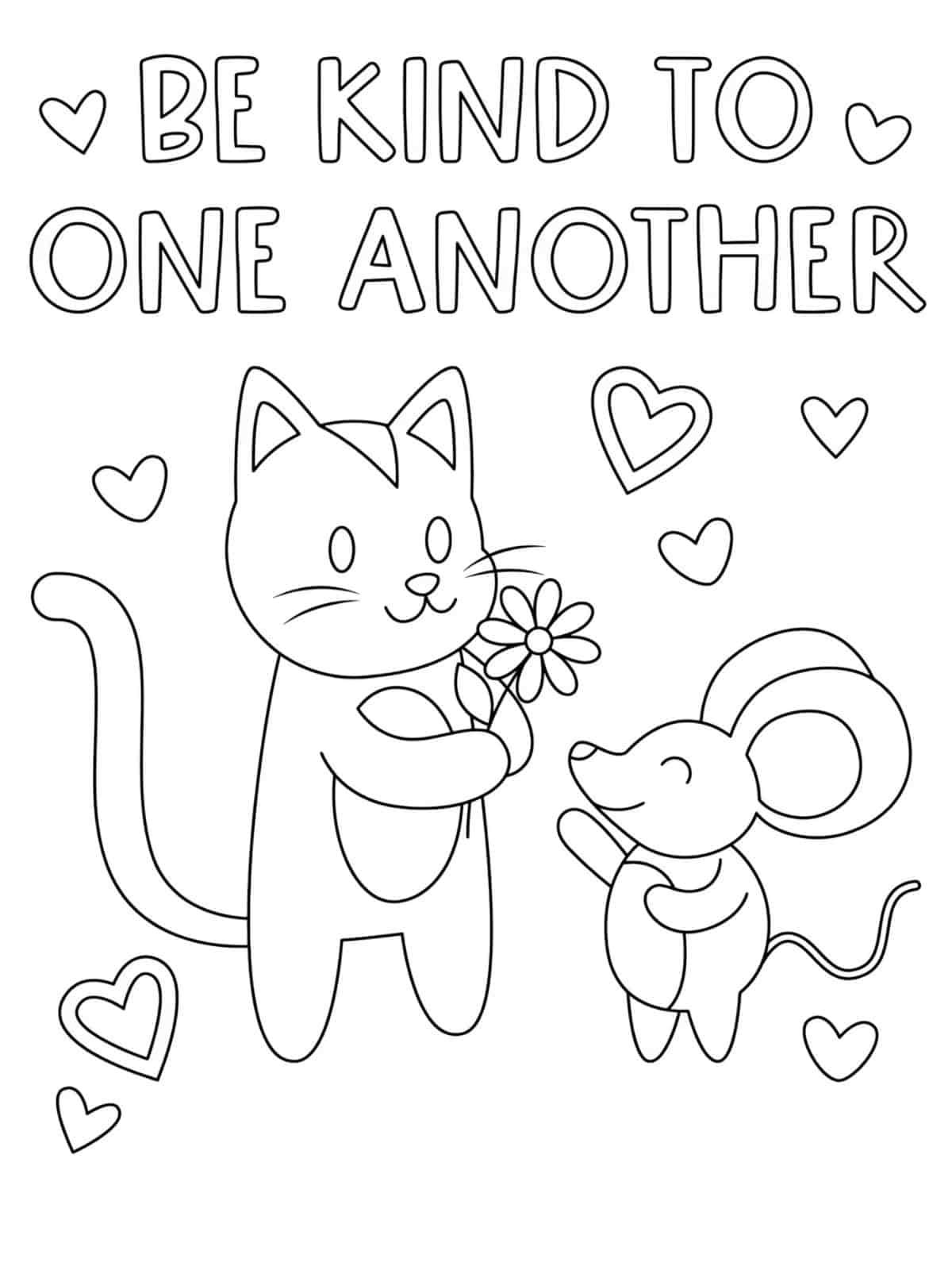 Be Kind To One Another Coloring Pages