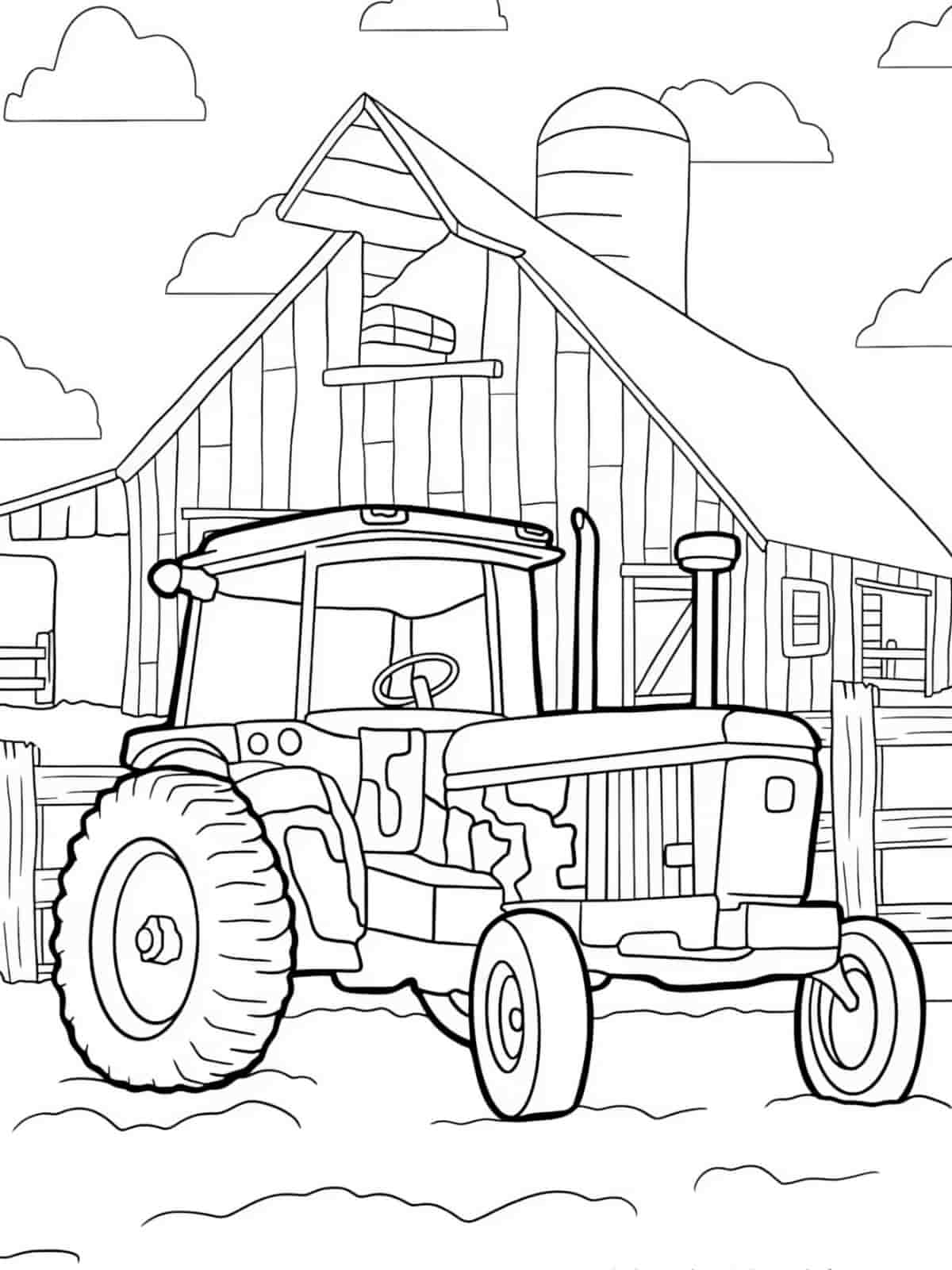 Big Red Tractor Coloring Pages