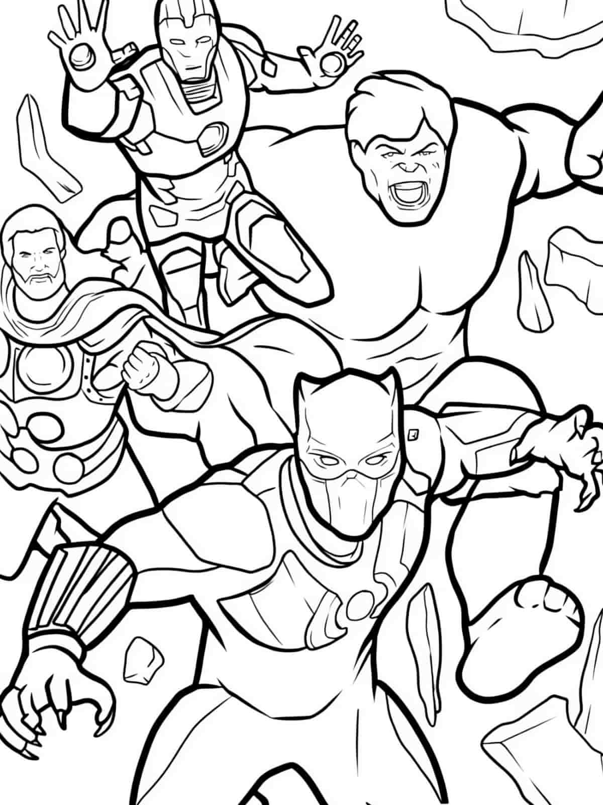 Black Panther Action Coloring Page