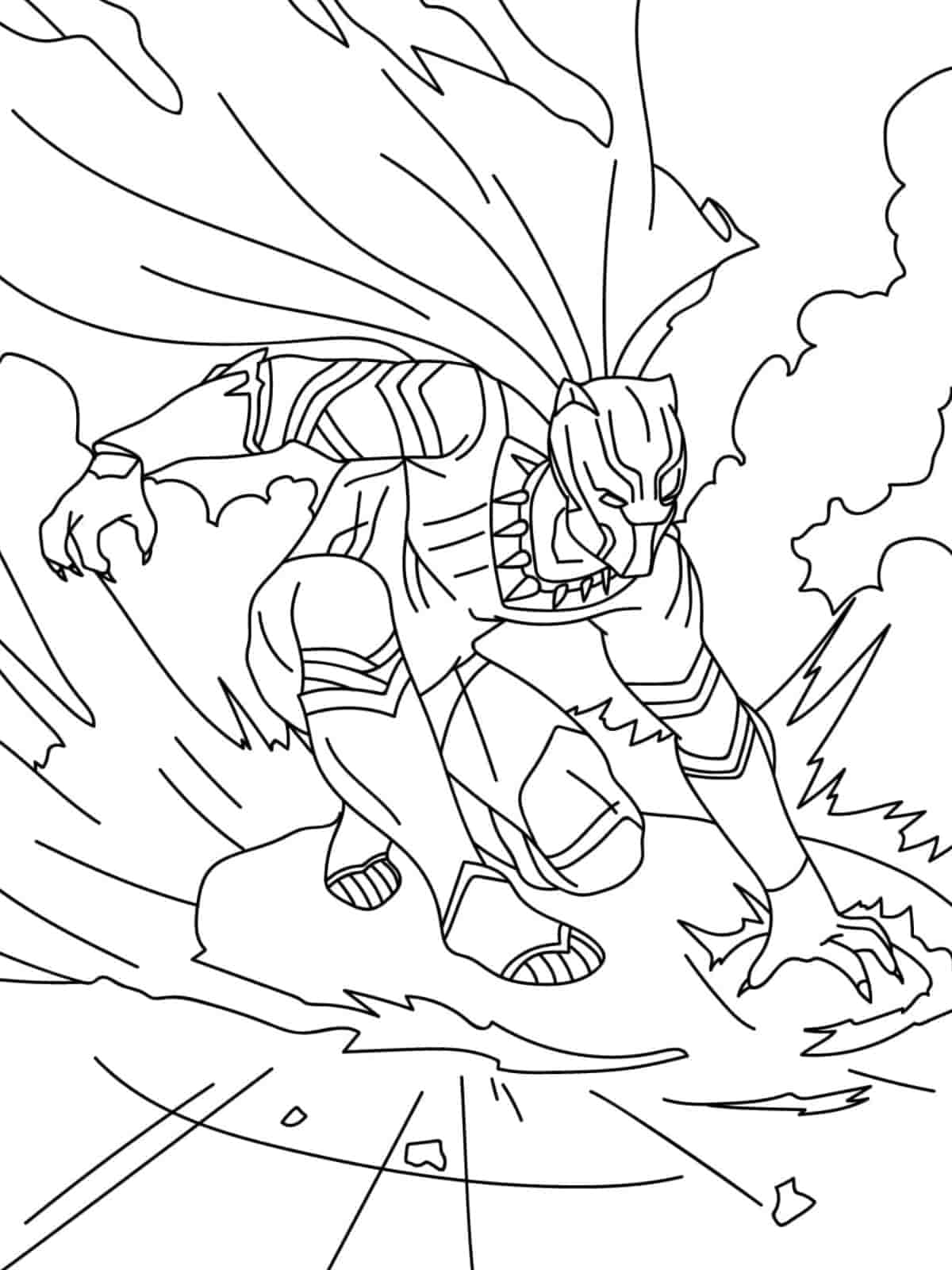 Black Panther Superhero Coloring Page