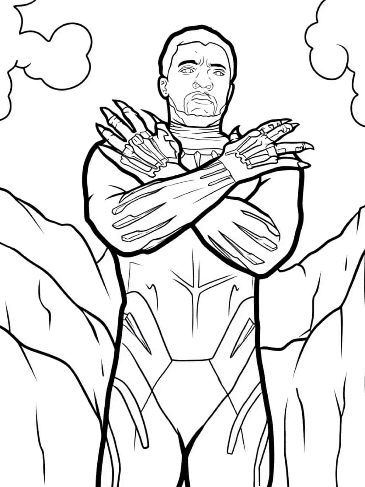 Black Panther Vibranium Suit Coloring Page