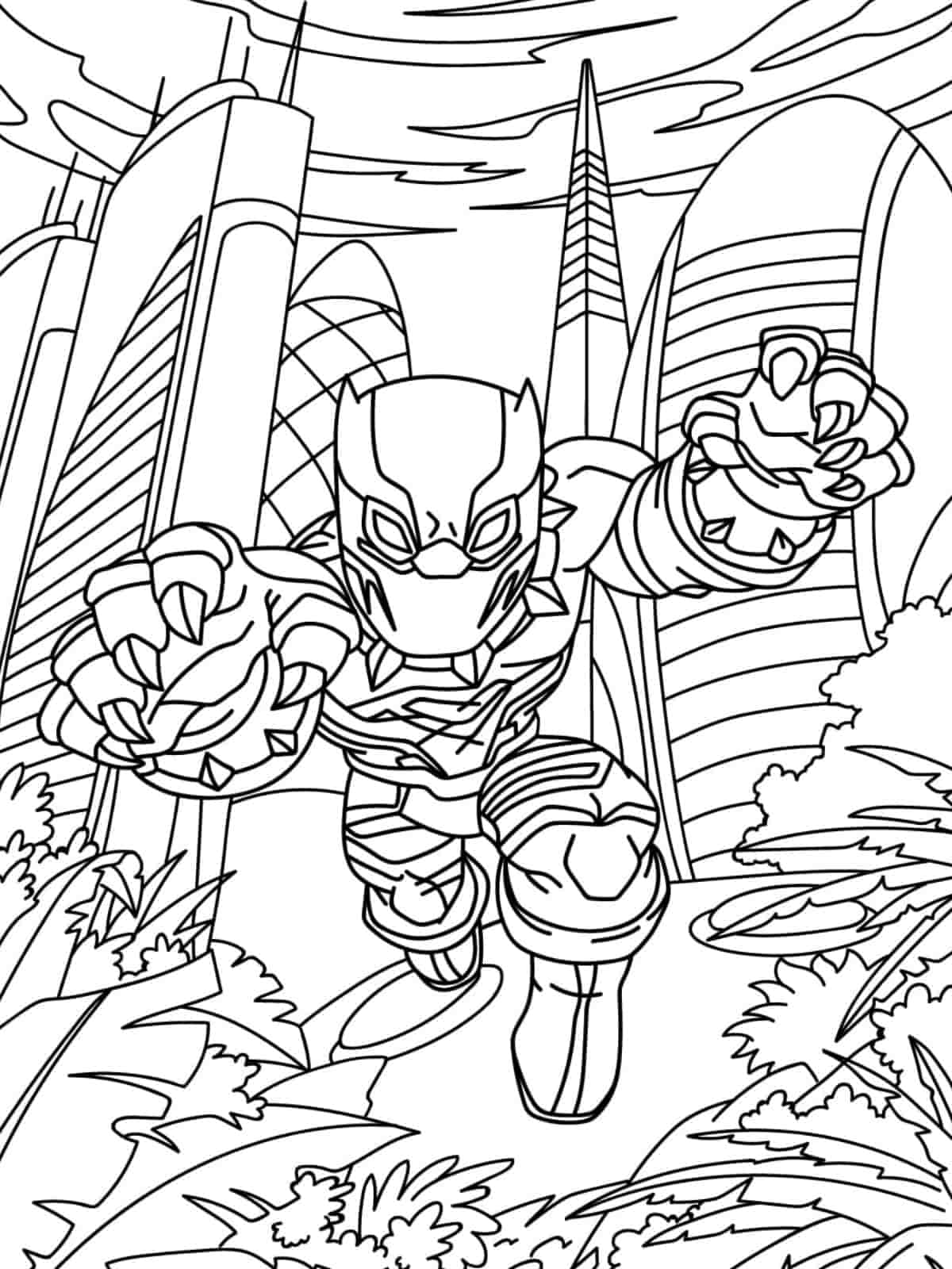 Black Panther Vs Ubaku Coloring Page