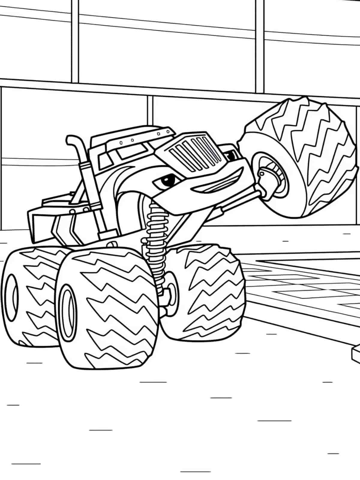 Blaze And Axle Coloring Pages