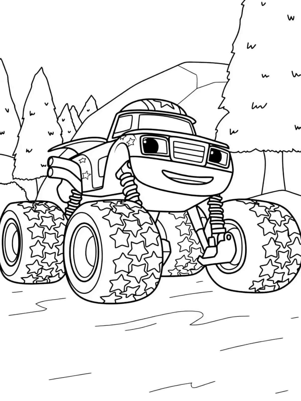 Blaze And Friends Coloring Pages