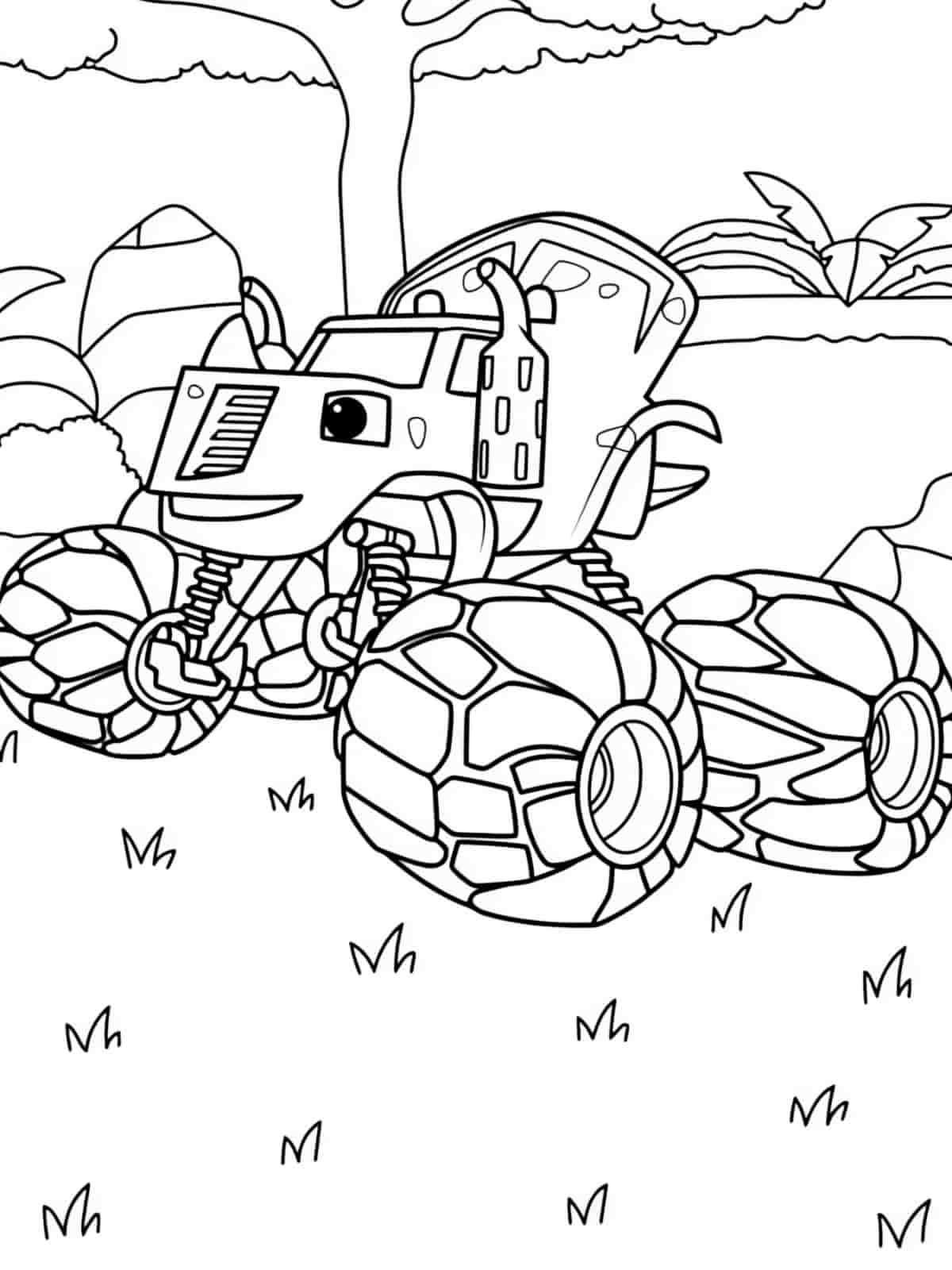 Blaze And Stripes Coloring Pages