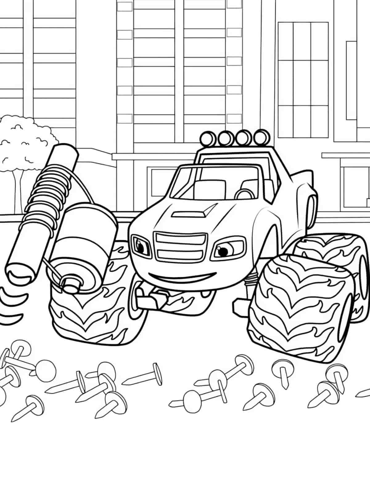 Blaze Monster Truck Action Coloring Pages