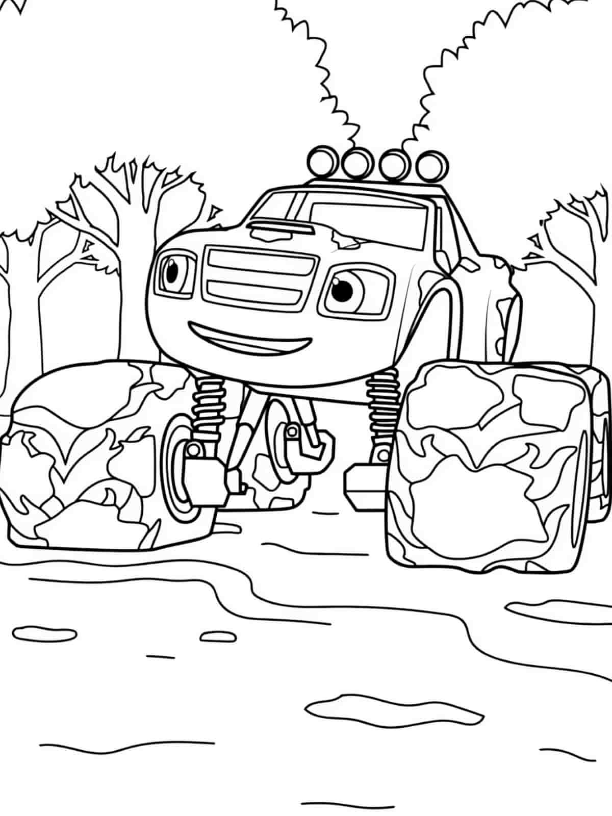 Blaze Vehicle Coloring Sheets