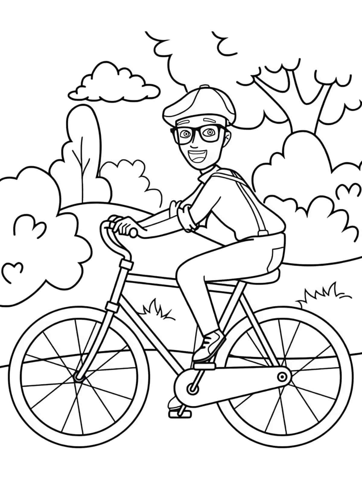 Blippi As A Cartoon Character Coloring Pages