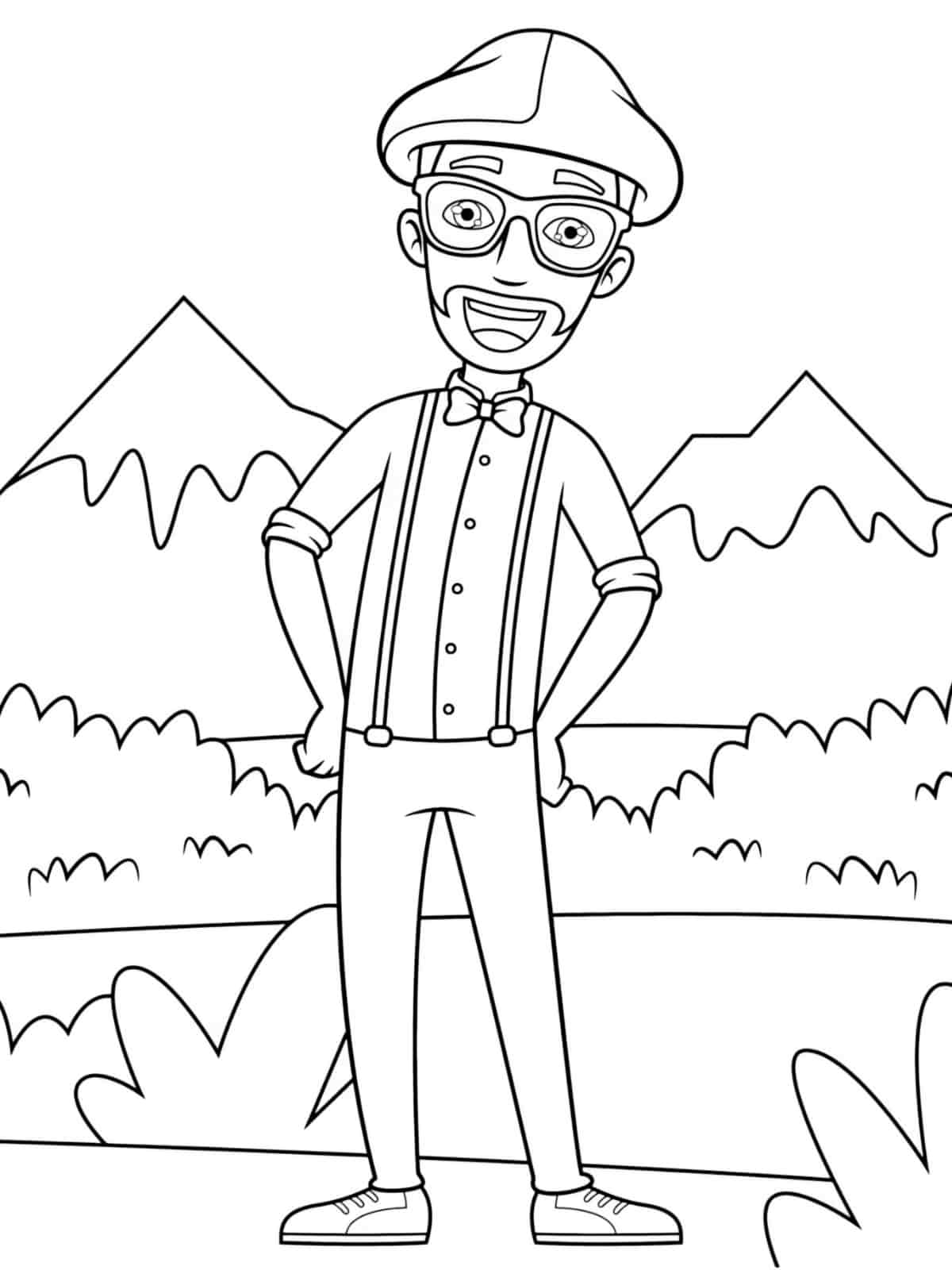 Blippi At The Construction Site Coloring Pages