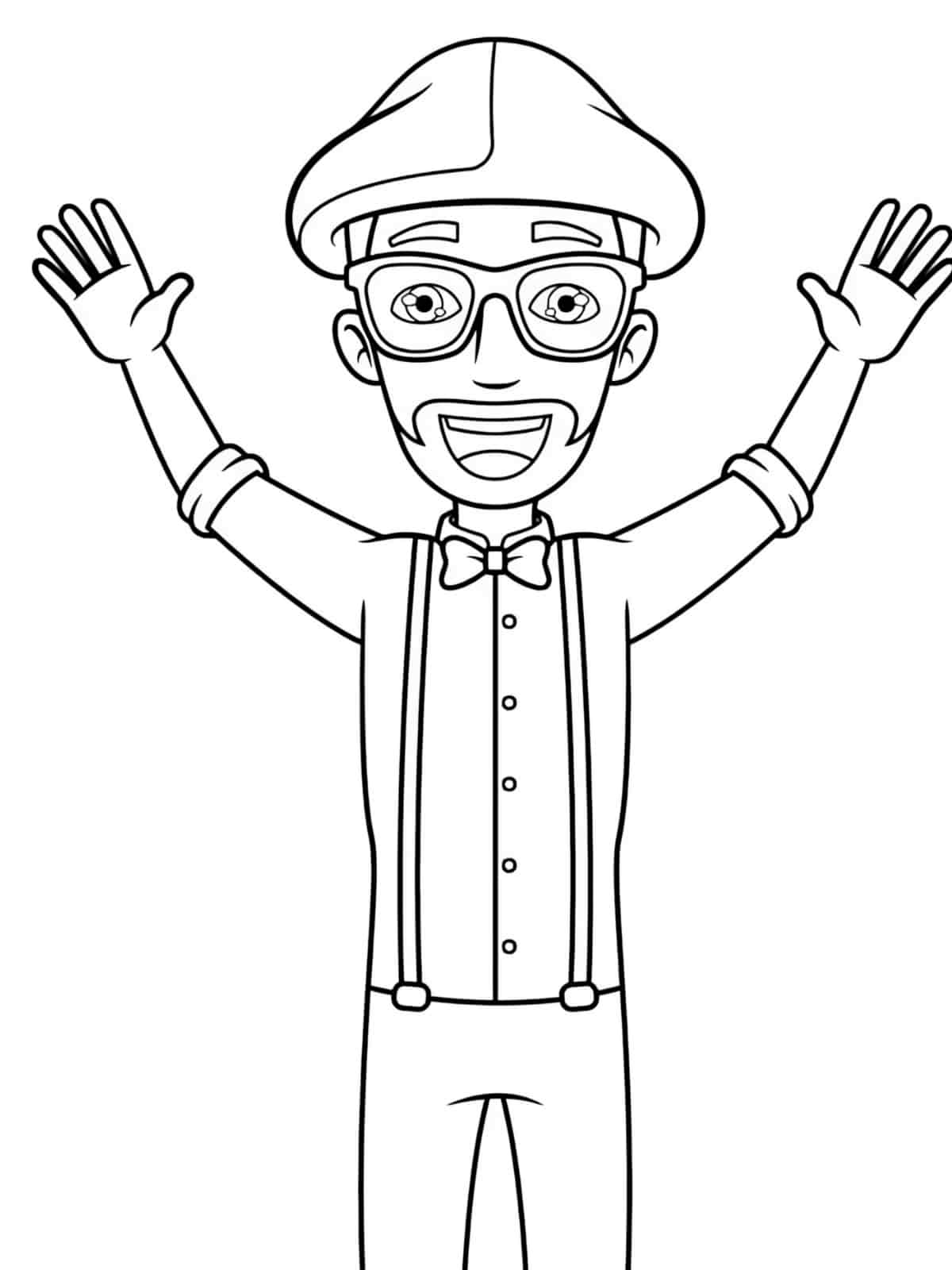 Blippi At The Fire Station Coloring Pages