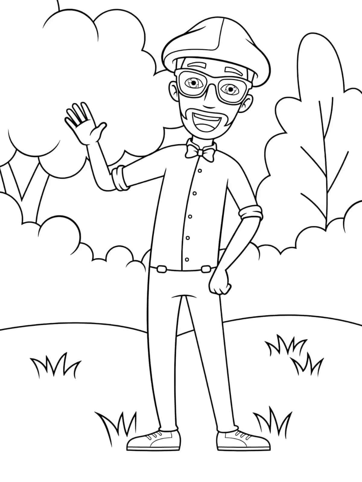 Blippi Dancing And Moving Coloring Pages