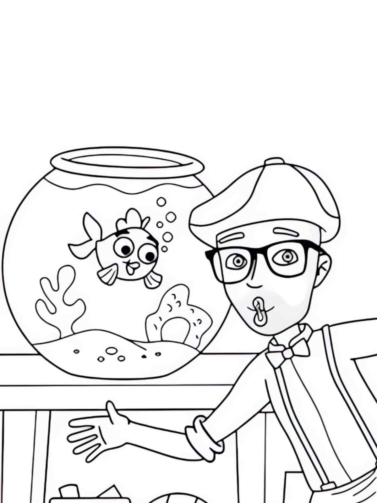 Blippi Learning Shapes Coloring Pages