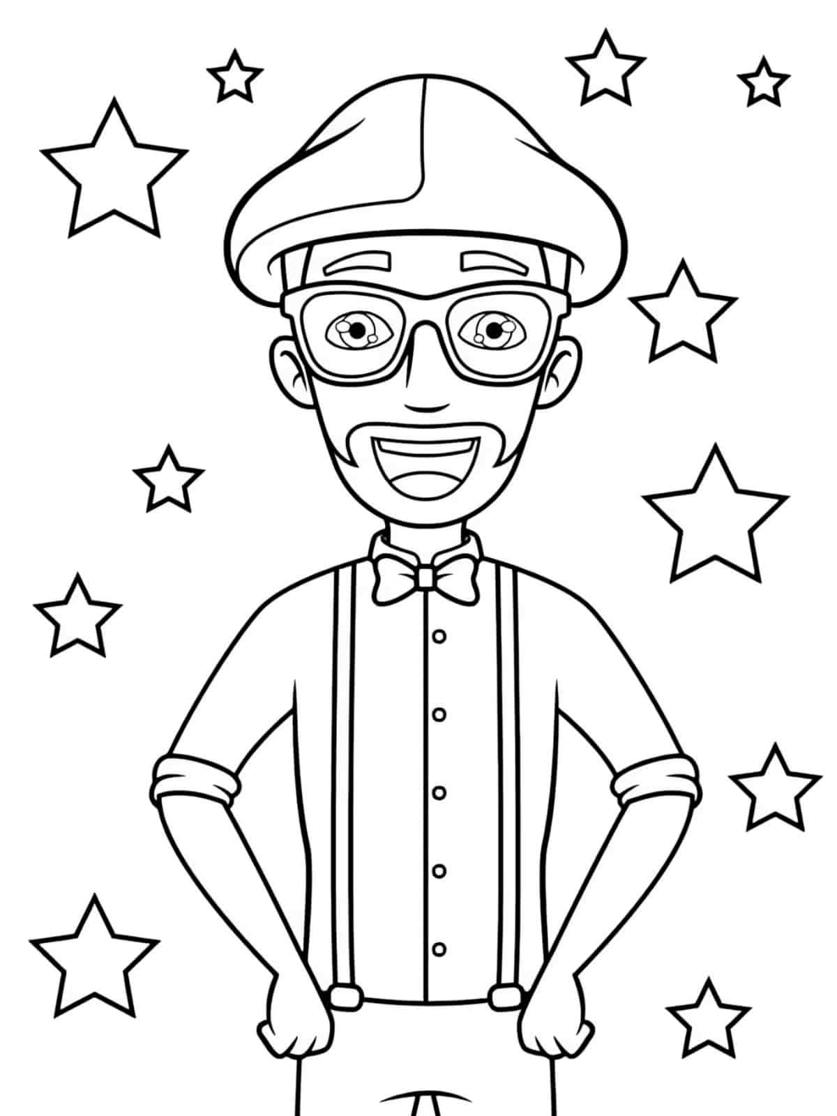 Blippi Playing With Toys Coloring Pages