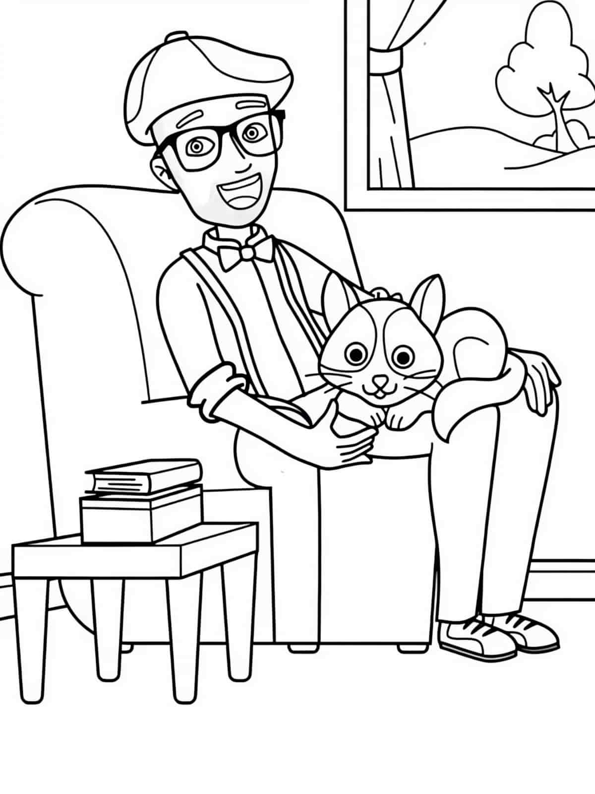 Blippi Teaching Children About The World Coloring Pages