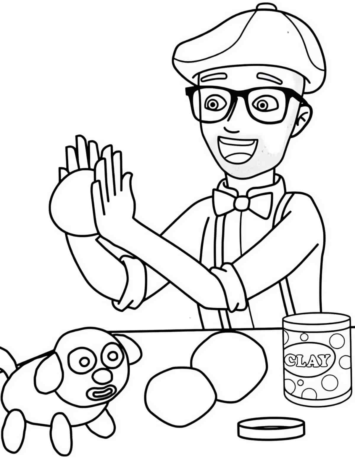 Blippi With His Hat Coloring Pages